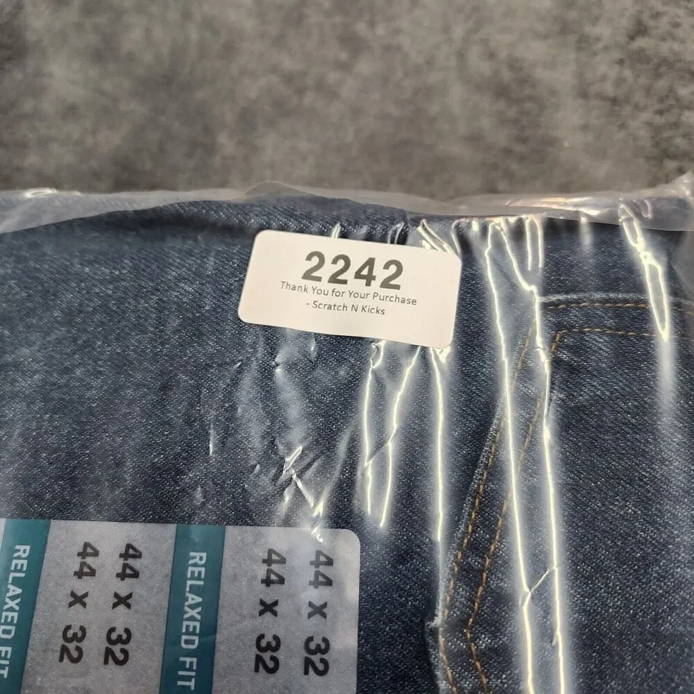 NWT Carhartt Men’s Blue Denim Jeans Relaxed Fit B460 Size 44 x 32